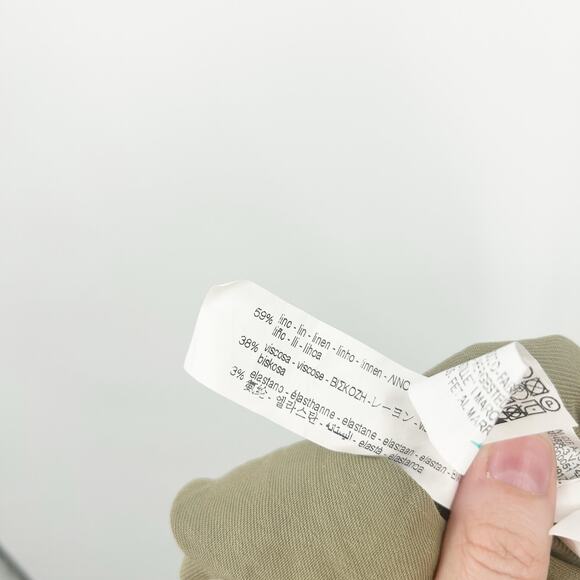 Zara Womens Beachy Blogger Favorite Linen Blend Asymmetric One Shoulder Dress M - Picture 7 of 9